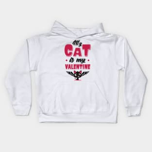 My Cat is my Valentine Kids Hoodie